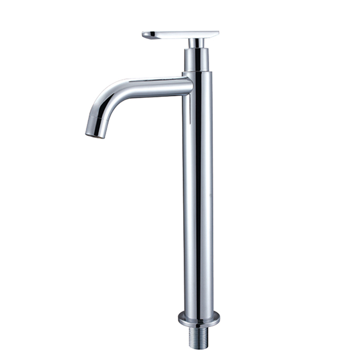 2023 New Design Chrome Basin Cold Tap Single Lever One Hole Brass Tall Bathroom Sink Faucet