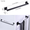 Square Bathroom Accessories Sets Wall Mounted Stainless Steel 304 Matte Black Bathroom Accessory