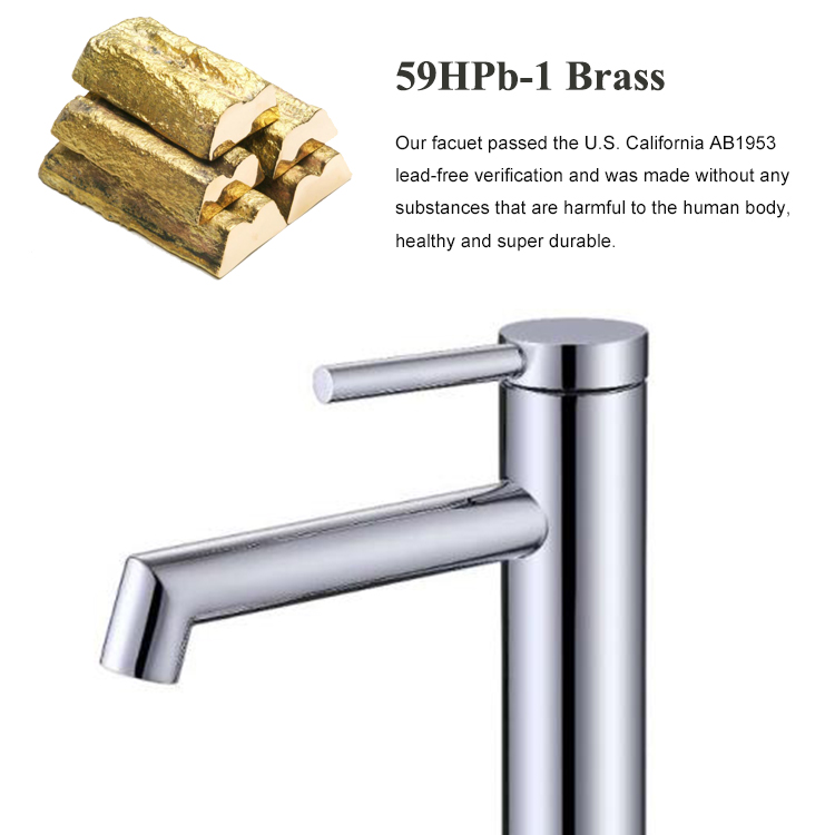 ISO9001 Copper Chrome Bathroom Basin Faucet Deck Mounted Brass Single Handle Watermark Lavatory Sink Mixer Tap