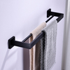 Modern Bathroom Sanitary Accessories Stainless Steel Matte Black Wall Mount Double Towel Bar