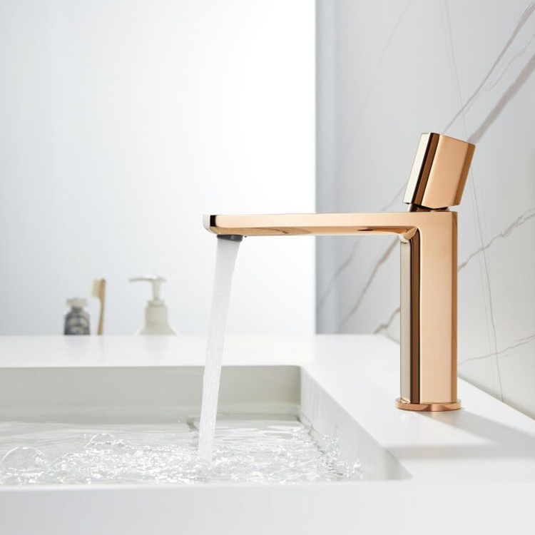 China Manufacturer Modern Gold Single Handle Deck Mounted Brass Wash Mixer Tap Basin Faucet for Bathroom