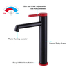 ISO9001 Red Black Single Handle Bathroom Faucet Single Lever Brass Single Handle Deck Mounted One Hole Sink Mixer Tap