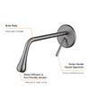 New Design Brass Gun Grey Water Drop Basin Mixer In Wall Mounted Concealed Faucet Tap
