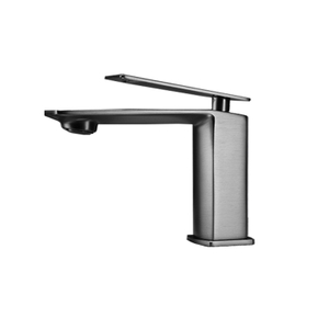 Modern Copper Gun Grey Single Handle Brass Lavatory Bathroom Wash Mixer Tap Basin Faucet
